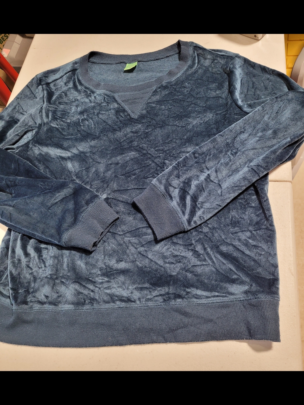 Honeydew USA Plush Velvet Crewneck Sweatshirt - Navy Blue